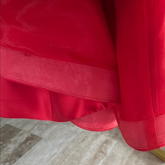 Sherri Hill Red Pleated Halter Prom Gown - Picture 11 of 15